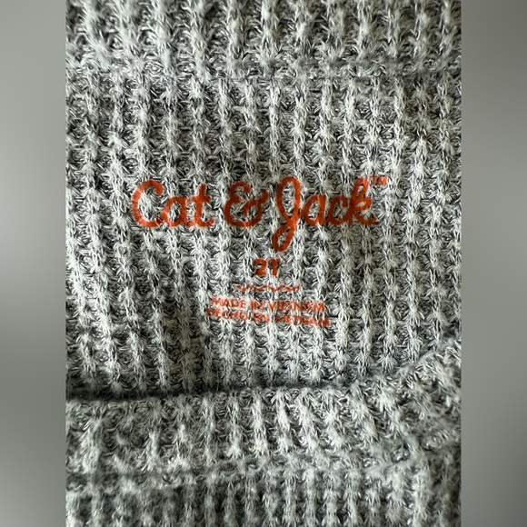 Cat & Jack Toddler Girl Waffle Knit Dress | Size 2T | Gray Long Sleeve Tiered - Picture 2 of 4